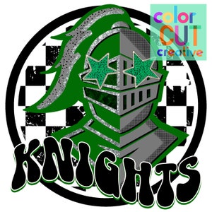 Knights preppy mascot png | digital download | green black silver white