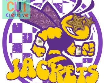 Jackets preppy mascot png | digital download | purple gold