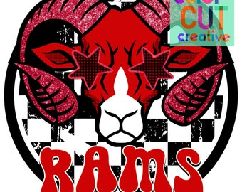 Rams preppy mascot png | digital download | red black white