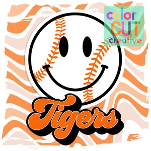Tigers baseball wavy background | digital design | orange white black