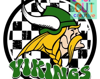 Mascota vikinga preppy PNG / descarga digital / negro, verde y blanco