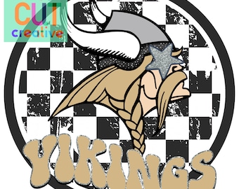 Mascota vikinga preppy PNG / descarga digital / Vegas Gold Silver Black White