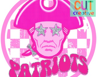 Mascota preppy rosa intenso de los Patriots, PNG / descarga digital