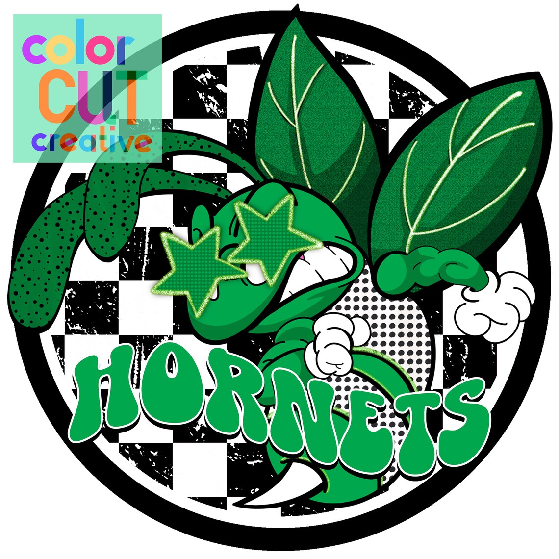 Hornets Preppy Mascot Png | Digital Download | Kelly Green Black White ...