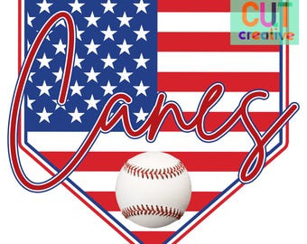 Canes de béisbol patriótico png / descarga digital / rojo blanco azul