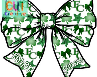lazo de espíritu de equipo de Fisher Catholic png / descarga digital / verde blanco negro
