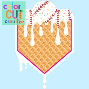 Baseball Waffel Waffel Teller png | digitaler Download | Eiscreme-Tropfen in Pink-Aqua