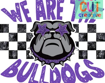 Mascota preppy de We Are The Bulldogs png / descarga digital / morado negro
