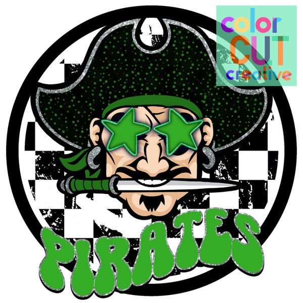 Pirates preppy mascot png | digital download | green black silver