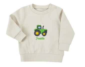 Personalised Embroidered Tractor Sweatshirt
