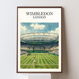 Póster de acuarela del tenis de Wimbledon