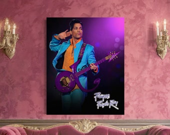 Prince Purple Rain Guitar Canvas Poster Art Iconic Singer Hero Wall Art Decor for Music Lovers