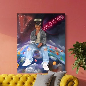 Juice WRLD The World Is Yours Legends Rapper Canvas Poster Wall Art Room Decor Gift Idea Large Size High Quality Resolution Rapper