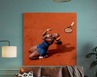 Serena Williams Iconic Moment Canvas Wall Art Poster for Sports Tennis Lovers Large Size Poster
