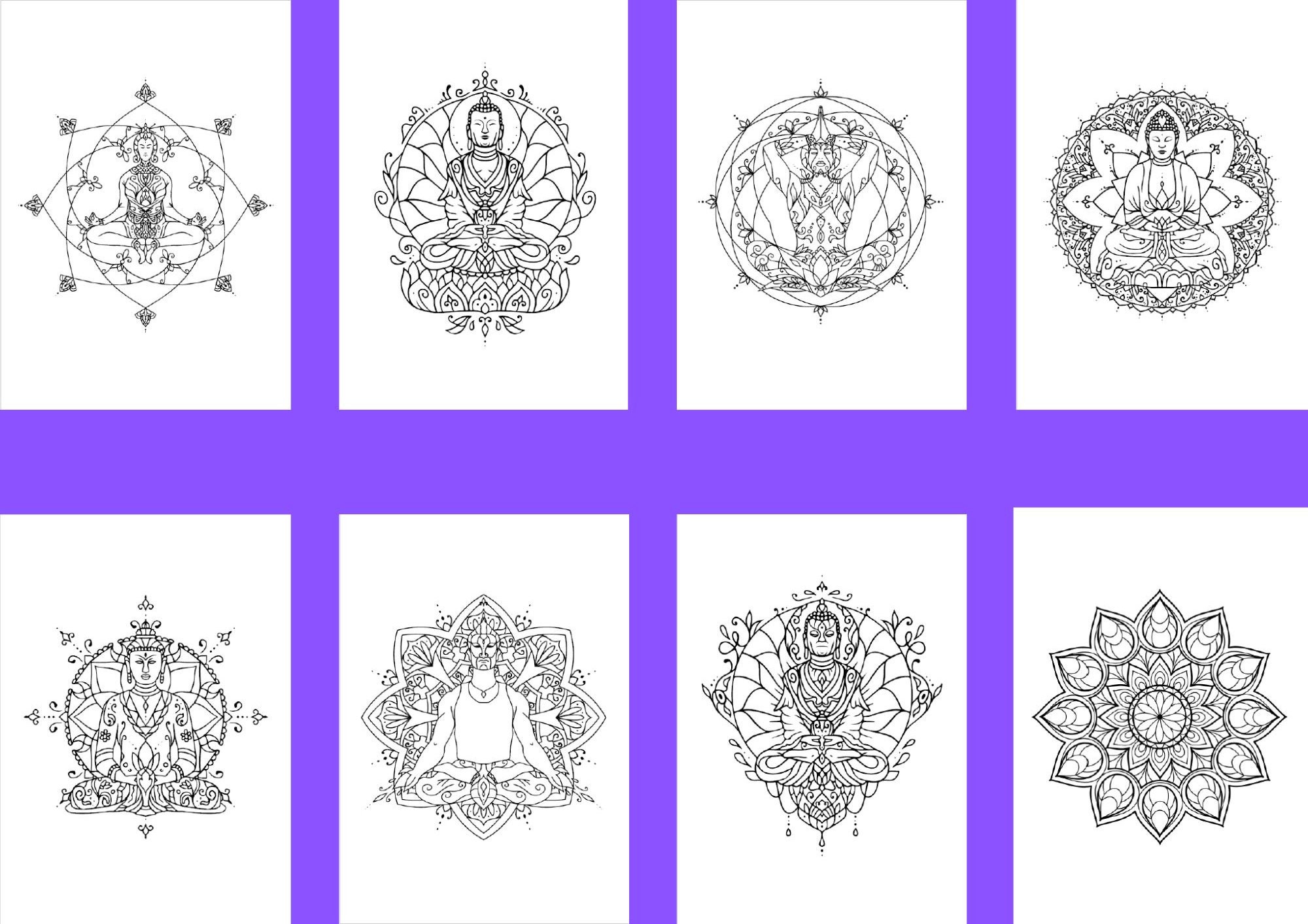 Coloring Pages for Adults 40 Pages, Relaxation and Meditation, PDF ...