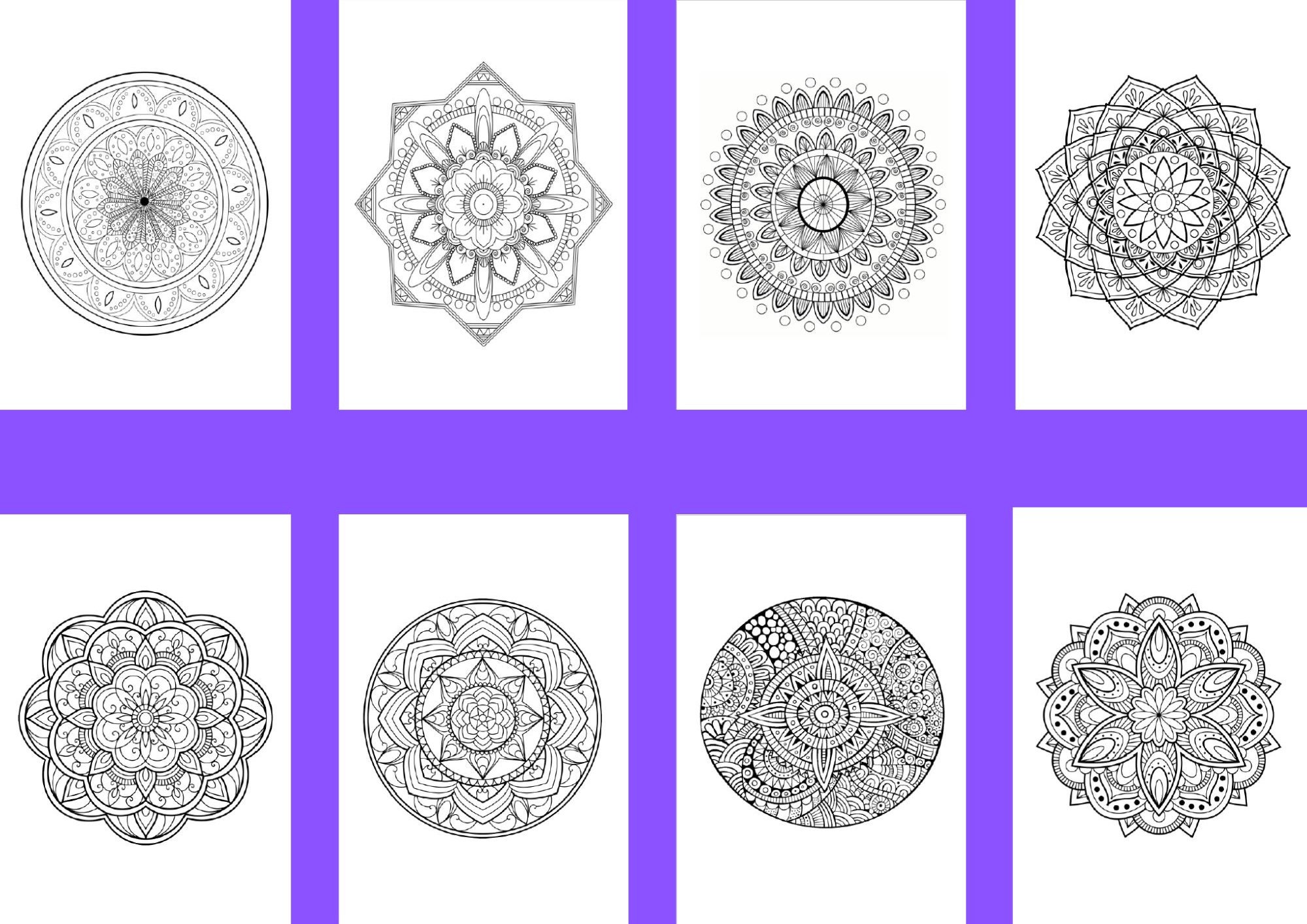 Coloring Pages for Adults 40 Pages, Relaxation and Meditation, PDF