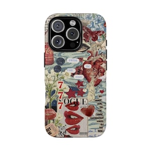 Retro rode esthetische telefoonhoes, vintage geïnspireerde iPhone-hoes, leuke trendy hoes voor iPhone 15 14 13 12 11 Pro Max, Samsung Galaxy-telefoonhoes