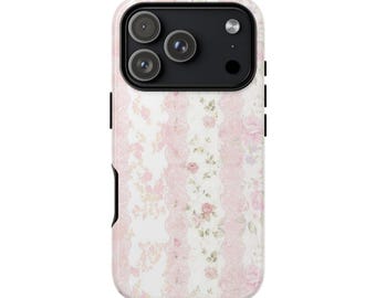 BLUSHING FLORALS Coque pour iPhone, étui pour téléphone portable, coque pour iPhone 17 16 15 14 13 12 11, coque pour Samsung Galaxy S25 S24 S23, coque pour téléphone Coquette