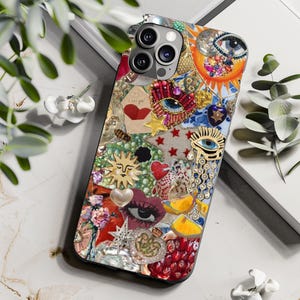 Mosaic Collage Phone Case,Mosaic Glass Tiles iPhone Case,Artistic Art Cover for iPhone, Samsung,Colorful Phone Case Gift, iPhone 15 Pro
