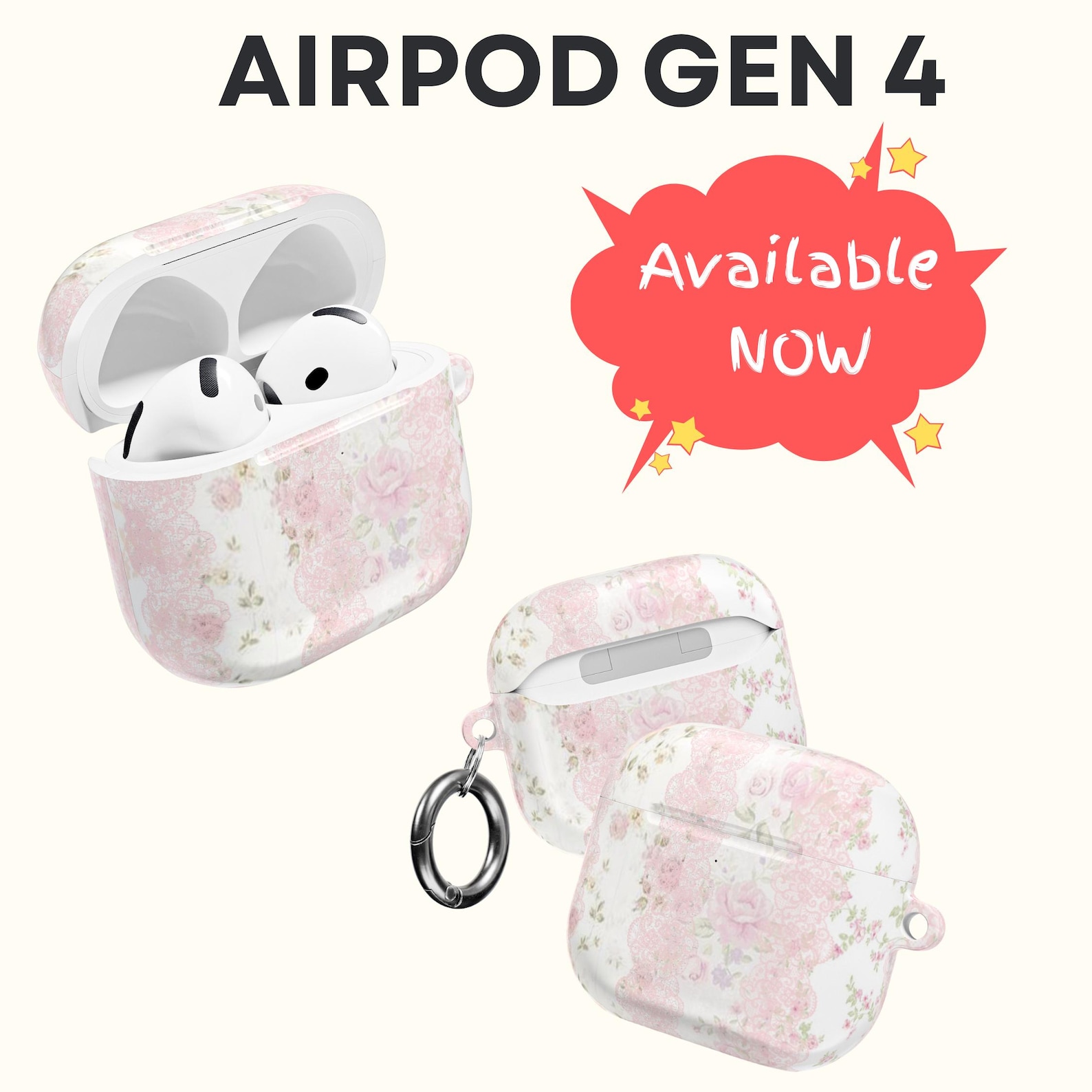 Blushing Floral AirPod Case, Flower Patterned AirPod Cover, Cute ...