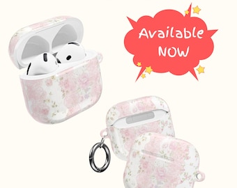 AirPod-hoesje met bloemenpatroon, AirPod-hoesje met bloempatroon, schattige AirPods-houder, oortelefoonhoesje met bloemen, AirPods-hoesje met roze bloem, lente