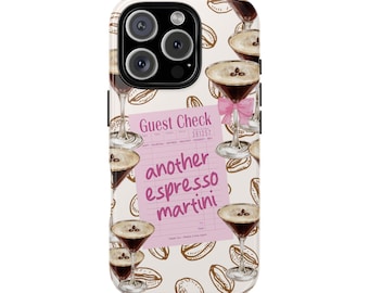 Girly Martini Collage Phone Case, Trendy Espresso Martini Print, iPhone 16 15 14 13 12 11 Pro Max 8 Plus X, Samsung Galaxy S24 S23 S22 Ultra