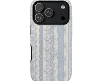 Blushing Blues Phone Case, Blue Pink Aesthetic Case for iPhone & Samsung Galaxy, Cute Girly Protective Cover