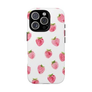 Sommer Aquarell Erdbeeren Handyhüllen, Fruit Lover Girl, iPhone 16 15 14 13 12, Samsung Galaxy S25 S24 S23 S22, Schutzhülle