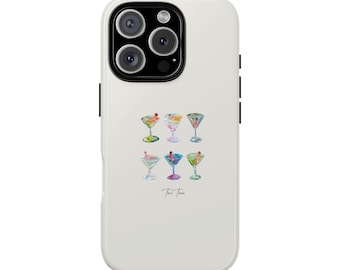 Custodia per telefono Martini Tini Time Collage, estetica carina da cocktail preppy, iPhone 16 15 14 13 1Pro Max 8 Plus X, Samsung Galaxy S24 S22 S20 Ultra