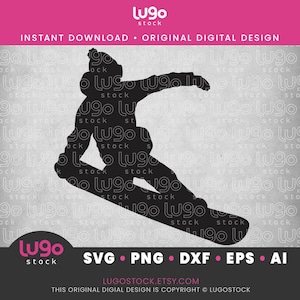 Snowboarding Silhouette Svg | Snowboarder Svg | Vector Clipart | INSTANT DIGITAL DOWNLOAD | svg | png | dxf | eps | ai | Cricut svg