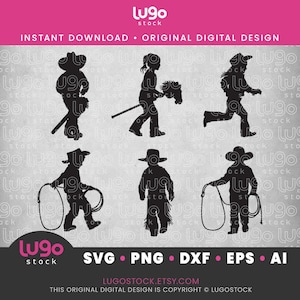 Little Cowboy SVG | Vektor Silhouette Clipart | DIGITALER DOWNLOAD | svg, png, dxf, eps, ai, Cricut svg | Cowboy im Training | Kleines Kuhmädchen