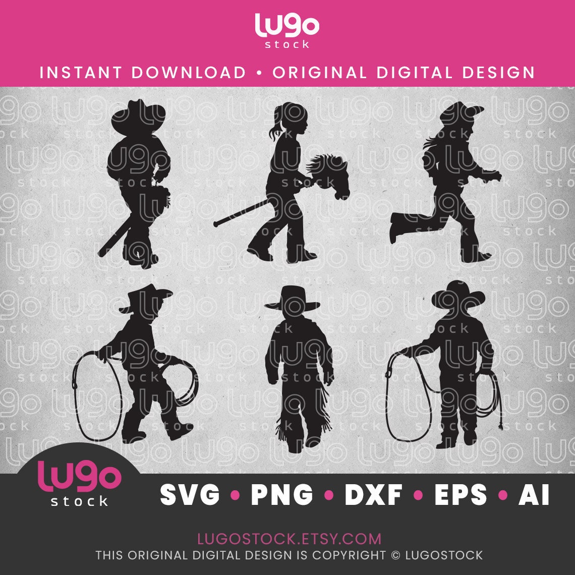 Little Cowboy SVG | Vector Silhouette Clipart | DIGITAL DOWNLOAD | Svg ...