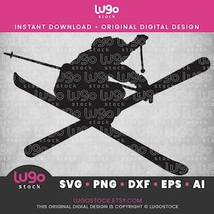 Snow Skiing Silhouette | Ski Svg | Svg Silhouette | Vector Clipart | INSTANT DIGITAL DOWNLOAD | svg | png | dxf | eps | ai | Cricut svg