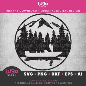 Fishing Svg | Fishing Silhouette | Mountain Fishing Scene Svg | Fisherman | INSTANT DIGITAL DOWNLOAD | svg, png, dxf, eps, ai | Cricut svg