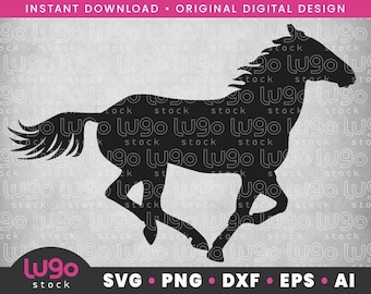 Running Horse Silhouette | Vector Clipart | INSTANT DIGITAL DOWNLOAD | svg | png | dxf | eps | ai | Cricut svg | Galloping Horse Horse Lover