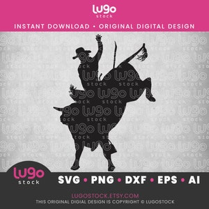 Bull Rider SVG | Rodeo Cowboy Svg | Bucking Bull Silhouette | Vector Clipart | DIGITAL DOWNLOAD | svg | png | dxf | eps | ai | Cricut svg