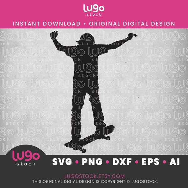 Skateboard Silhouette Svg | Young Teen Skateboarding | Vector Clipart | INSTANT DIGITAL DOWNLOAD | svg | png | dxf | eps | ai | Cricut svg