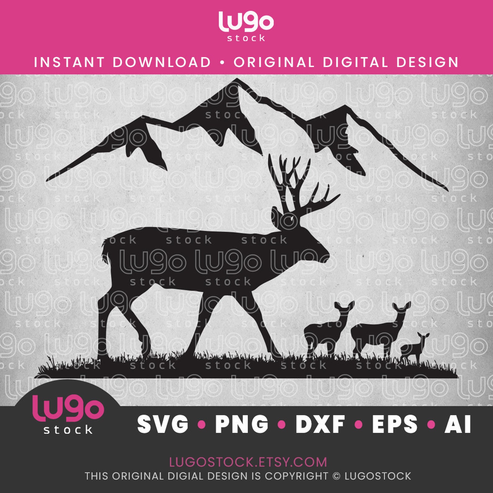 Deer SVG | Mule Deer Buck Silhouette | Vector Clipart | DIGITAL ...