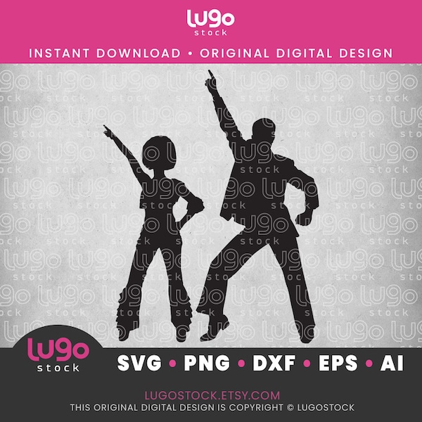 Disco Svg | Disco Dancing Silhouette | Dancing Svg | 1970s Svg | INSTANT DIGITAL DOWNLOAD | svg | png | dxf | eps | ai | Cricut svg