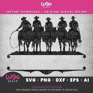 Cowboy Silhouette Design | Western Cowboys | CowHorse | Vector Clipart | INSTANT DIGITAL DOWNLOAD | svg | png | dxf | eps | ai | Cricut svg