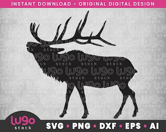 Mule Deer Buck Silhouette Vector Clipart INSTANT DIGITAL DOWNLOAD Svg ...