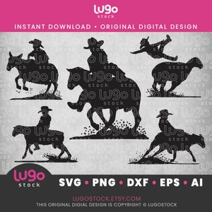 Rodeo Mutton Bustin Svg Bundle | Sheep Riding Vector Silhouette | Clipart | INSTANT DIGITAL DOWNLOAD | svg, png, dxf, eps, ai | Cricut svg