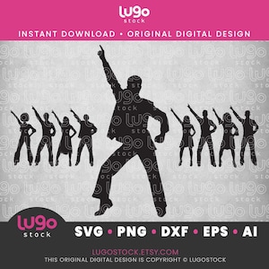 Disco Svg | Disco Dancing Silhouette | Dancing Svg | 1970s Svg | INSTANT DIGITAL DOWNLOAD | svg | png | dxf | eps | ai | Cricut svg