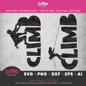 Rock Climbing Svg | Rock Climber Silhouette | Mountain Climb | Bouldering | INSTANT DIGITAL DOWNLOAD | svg, png, dxf, eps, ai | Cricut svg