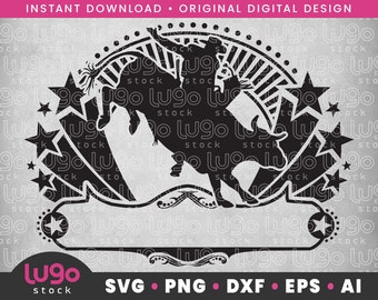 Rodeo Cowboy Bull Riding | Svg Silhouette | Vector Clipart | INSTANT DIGITAL DOWNLOAD | svg | png | dxf | eps | ai | Cricut svg | Bull Rider