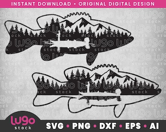 Fiske Svg | Abborrdesign | Abborrfiske Svg | Abborrbåtsilhuett | DIREKT DIGITAL NEDLADDNING | svg, png, dxf, eps, ai | Cricut svg