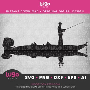 Fishing Svg | Bass Fishing Silhouette | Fishing Scene Svg | Fisherman Svg | INSTANT DIGITAL DOWNLOAD | svg, png, dxf, eps, ai | Cricut svg