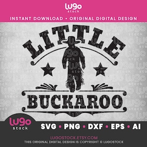 Kleiner Buckaroo SVG | Rodeo Cowboy Silhouette | Kleiner Cowboy | Vektor Clipart | DIGITALER DOWNLOAD | svg, png, dxf, eps, ai | Cricut Svg