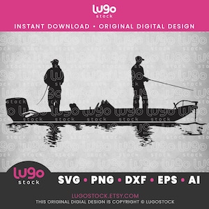 Fishing Svg | Bass Fishing Silhouette | Fishing Scene Svg | Fisherman Svg | INSTANT DIGITAL DOWNLOAD | svg, png, dxf, eps, ai | Cricut svg