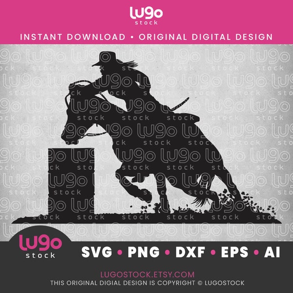 Rodeo Cowgirl SVG | Barrel Racer SVG | Barrel Racing Mom svg | Femme Barrel Racing |  Western Horse silhouette svg | PNG | EPS | Cricut svg